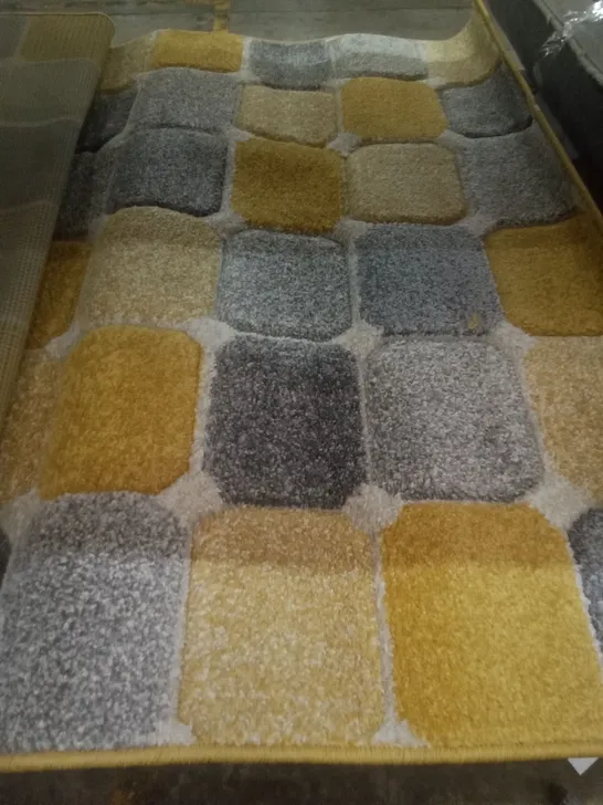 ENOCH TUFTED GREY/ YELLOW RUG 120X170CM