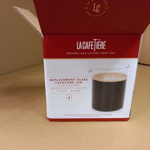BOXED/PACKAGED LACAFETIERE REPLACEMENT GLASS CAFETIERE JUG