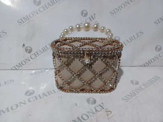 BOXED JEWELLED VANITY CASE BAG  