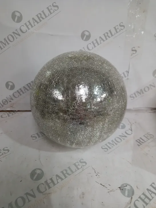 MR CHRISTMAS 8" GLASS CRACKLE SPHERE WITH ROTATING LIGHT