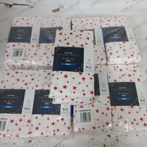 LOT OF 9 BRAND NEW EASY CARE KINGSIZE STAR THEMED FITTED SHEETS 