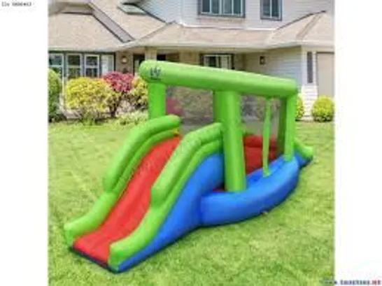 BOXED COSTWAY INFLATABLE SNAIL BOUNCE HOUSE DUAL SLIDE BASKETBALL GAME WITHOUT BLOWER (1 BOX)