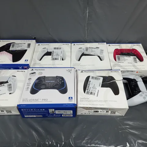 BOX OF APPROXIMATELY 10 PLAYSTATION GAME CONTROLLERS