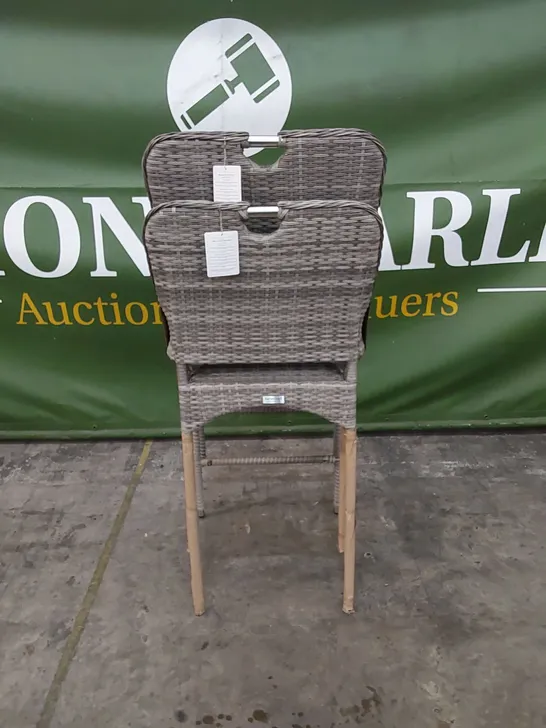 PAIR OF PORTO PATIO BAR STOOLS IN GREY