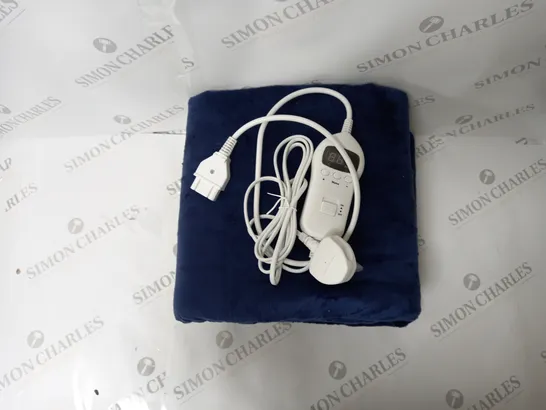 BOXED SUPER POLAR FLEECE 160 X 120CM ELECTRIC BLANKET IN NAVY BLUE 