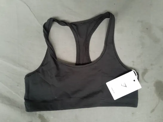 GYM SHARK COTTON BRALETTE IN BLACK SIZE SMALL