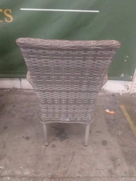 X4 RATTAN EFFECT GARDEN CHAIRS GREY