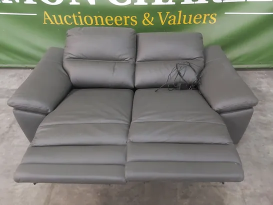 DESIGNER 2 SEATER ELECTRIC RECLINER LEATHER UPHOLSTERED SOFA 