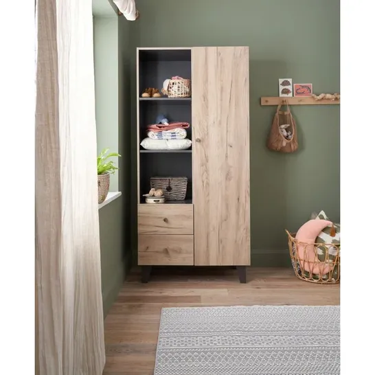 BOXED STURTEVANT WARDROBE FINISH: DISTRESSED OAK AND SLATE GREY (BOX 2 OF 3)