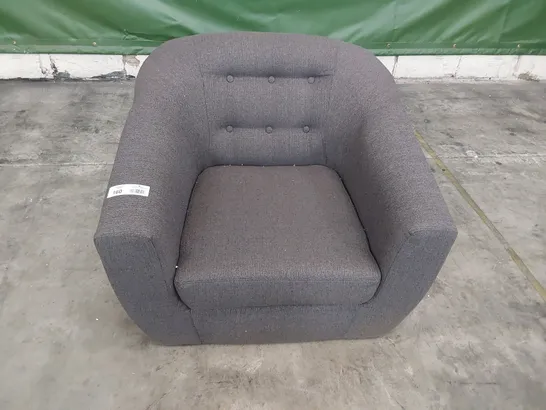 DESIGNER TUB EASY CHAIR GREY FABRIC 