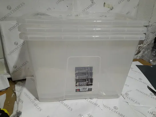 3 80 LITRE CRYSTAL BOXES AND LIDS