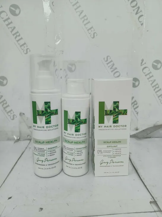 BOXED MY HAIR DOCTOR SCALP HEALTH KIT - SHAMPOO 250ML, CONDITIONER 200ML AND EXFOLIANT 150ML