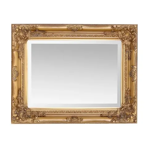 BOXED ANDREWS MANUFACTURED WOOD + SOLID WOOD RECTANGLE WALL MIRROR // 42 X 53CM (1 BOX)