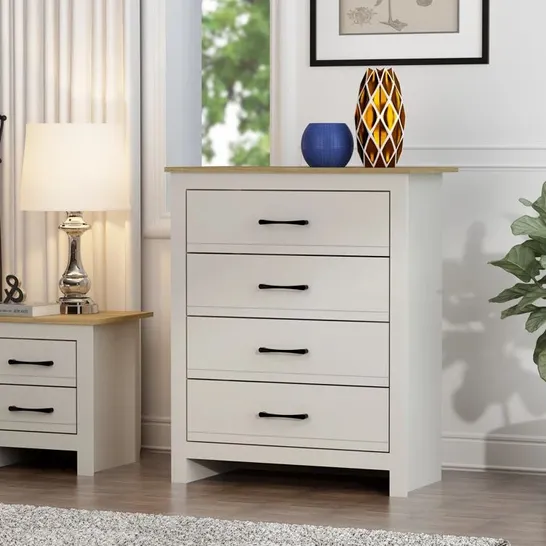 BOXED LIMESTONE 4-DRAWER CHEST OF DRAWERS