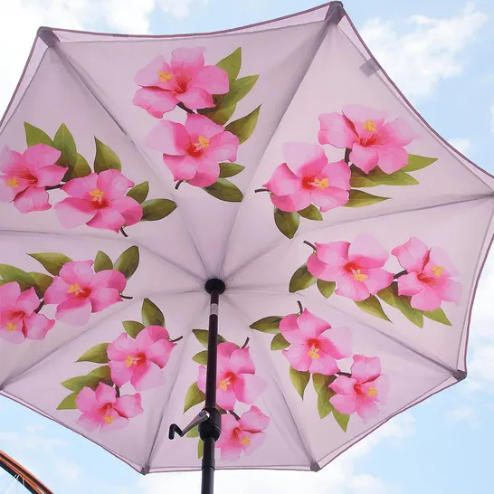 MY GARDEN STORIES DOUBLE SIDED PRINTED PARASOL- HABISCUS