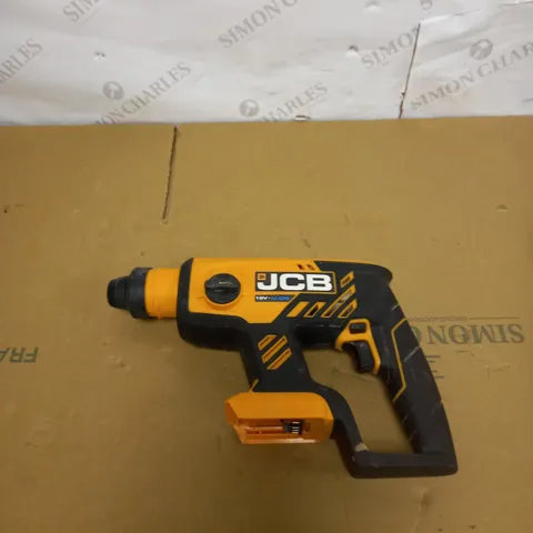 JCB 18V BRUSHLESS SDS ROTARY HAMMER DRILL, BARE UNIT, MULTI-POSITIONAL SIDE HANDLE, 4-FUNCTIONS, ROTARY STOP MODE, 1400RPM, 3 YEAR WARRANTY