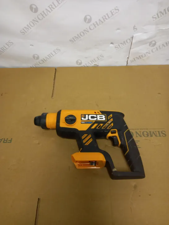 JCB 18V BRUSHLESS SDS ROTARY HAMMER DRILL, BARE UNIT, MULTI-POSITIONAL SIDE HANDLE, 4-FUNCTIONS, ROTARY STOP MODE, 1400RPM, 3 YEAR WARRANTY