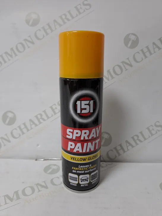 APPROXIMATELY 10 151-SPRAY PAINT IN YELLOW GLOSS 250ML