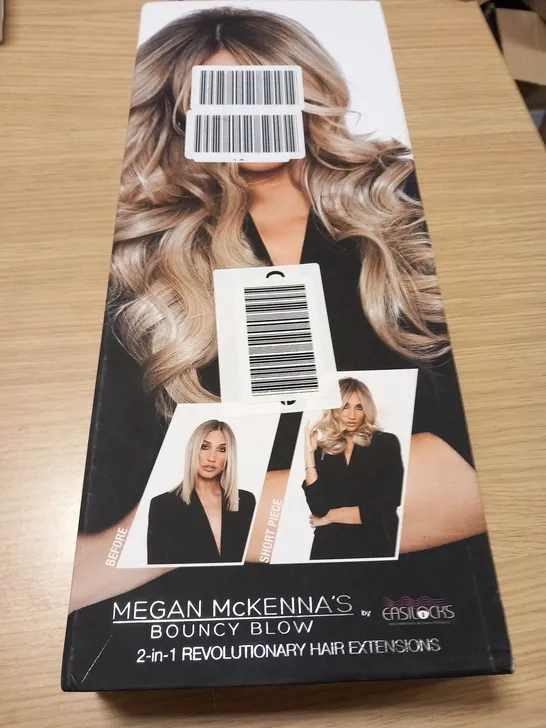 BOXED MEGAN MCKENNA'S BOUNCY BLOW 2 IN 1 REVOLUTIONARY HAIR EXTENSIONS MALIBU BLONDE MM HAIR PIECE 22071