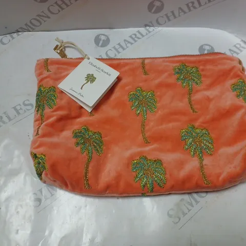 ELIZABETH SCARLETT SUMMER PALM EVERYDAY VELVET POUCH