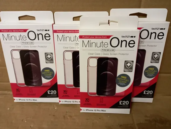 LOT OF 4 MINUTE ONE CLEAR CASES FOR IPHONE 12 PRO MAX