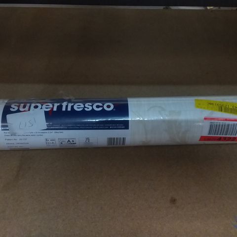 ROLL OF SUPER FRESCO ATHENA - WHITE/GOLD WALL PAPER APPROX 10.05M X 0.52M