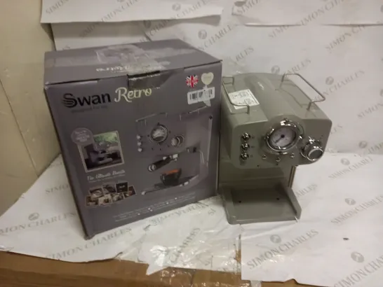 SWAN RETRO PUMP ESPRESSO COFFEE MACHINE - GREY