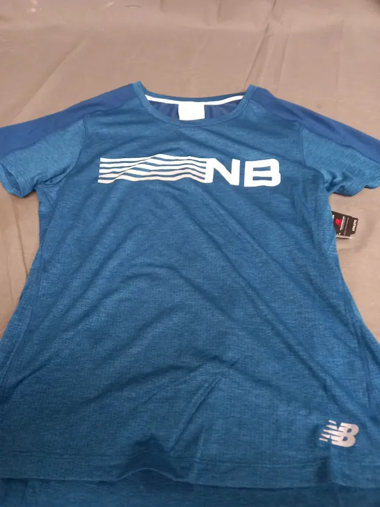 NEW BALANCE RUNNING BLUE T-SHIRT - USA SMALL