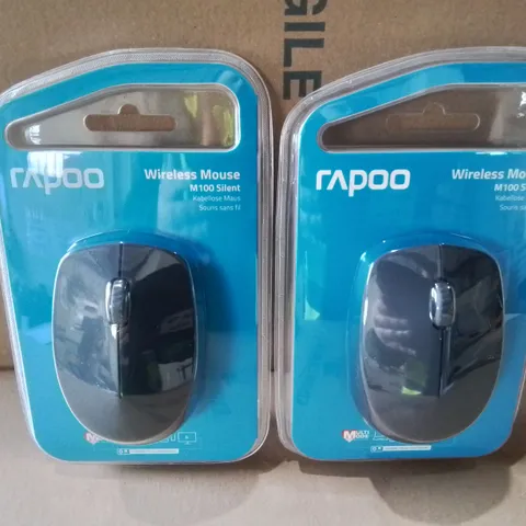 LOT OF 2 BRAND NEW RAPOO M100 SILENT WIRELESS MOUSES