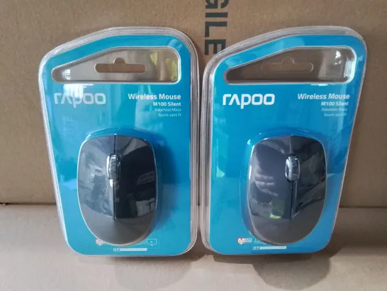 LOT OF 2 BRAND NEW RAPOO M100 SILENT WIRELESS MOUSES