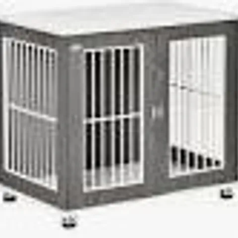 PAWHUT OUTDOOR KENNEL IN WHITE/GREY