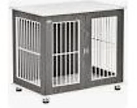 PAWHUT OUTDOOR KENNEL IN WHITE/GREY