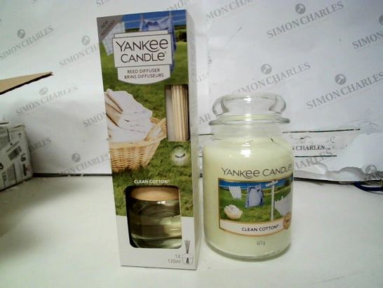 YC CLEAN COTTON LARGE JAR CANDLE AND REED RRP £53