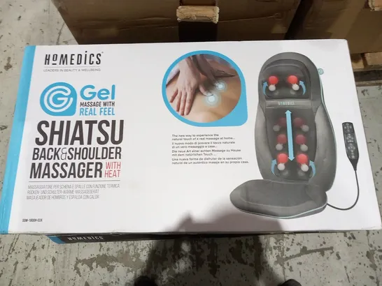 BOXED HOMEDICS GEL MASSAGE WITH REAL FEEL SHIATSU BACK AND SHOULDER MASSAGER WITH HEAT SGM-1600H-EUX