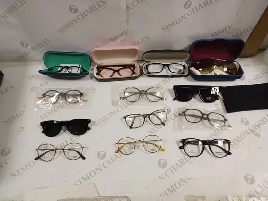 APPROXIMETLY 15 PAIRS OF GLASSES TO INCLUDE LONDON RETRO, ZRA, AND BEELINGER ETC. 