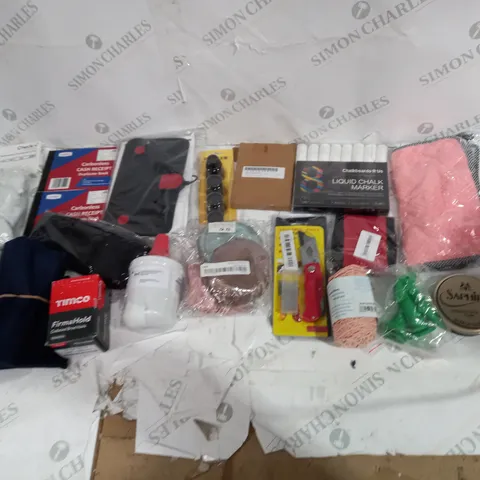 LOT OF APROXIMATELY 12 ASSORTED HOUSEHOLD ITEMS TO INCLUDE TERMINATION OF PREGNANCY TEST, CARBONLESS CASH RECEIPT DUPLICATE BOOK, AND INVISALIGN CLEANING SYSTEM ETC. 