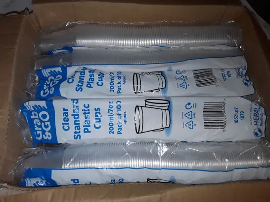 LOT OF 10 200-PACKS OF CLEAR PLASTIC CUPS