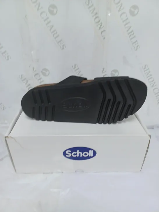 BOXED SCHOLL SOFT STEP LADIES SANDALS BUCKLE FASTENING SIZE 7 BLACK