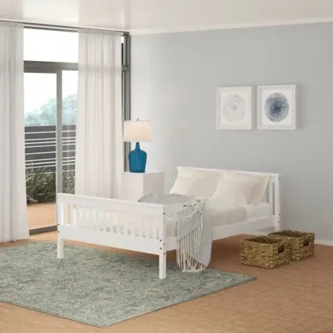 BOXED ALPHONSE BED FRAME SINGLE - WHITE