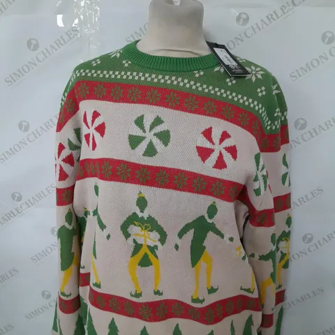 TYPO ELF THE MOVIE CHRISTMAS JUMPER SIZE S | M 