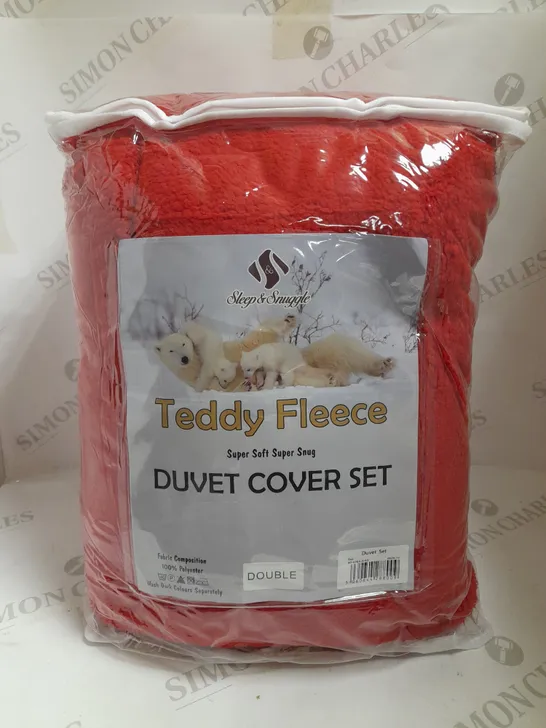 SLEEP&SNUGGLE TEDDY BEAR FLEECE DUVET SET - DOUBLE