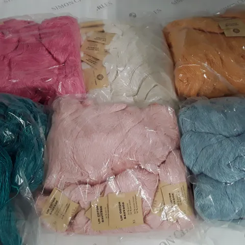 LOT OF 6 BAGS OF STRING IN VARIOUS COLOURS