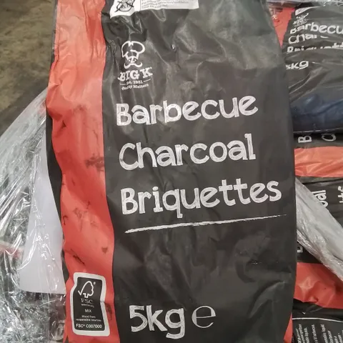 PALLET TO CONTAIN APPROXIMATELY 110 X 5KG BAGS OF BIG K BRAND BARBECUE CHARCOAL BRIQUETTES 