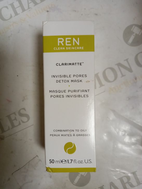 BOXED - REN - CLEAN SKIN CARE - CLARIMATTE - INVISIBLE PORES DETOX MASK - 50 ML