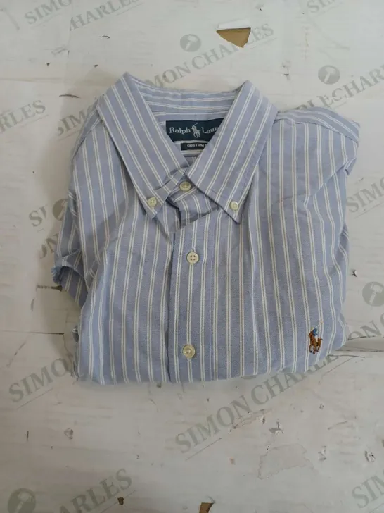 RALPH LAUREN LIGHT BLUE STRIP SHIRT - XL