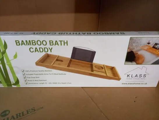 BOXED BAMBOO BATH CADDY