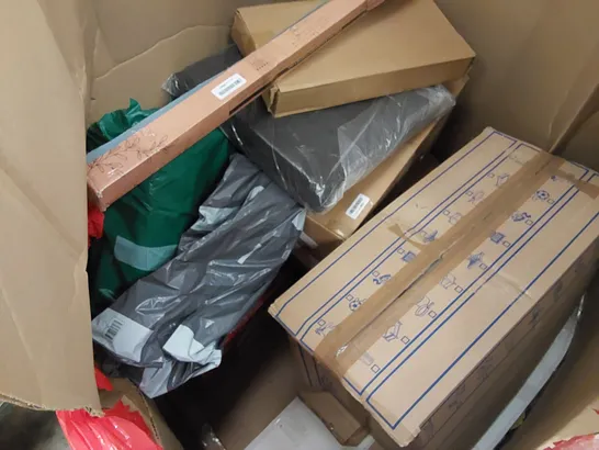 PALLET OF ASSORTED ITEMS INCLUDING: DEHUMIDIFIER, AIR FRYER, GAS WATER HEATER, SOFA COVER