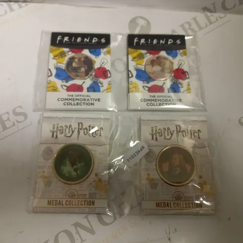 BOX OF 4 COLLECTABLE COINS - HARRY POTTER AND F.R.I.E.N.D.S