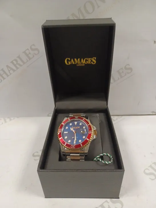 GAMAGES OF LONDON LIMITED EDITION HAND ASSEMBLED SPORTS ELEMENT AUTOMATIC TWO TONE WATCH RRP £705