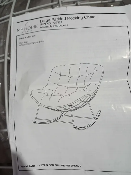 OUTLET MY GARDEN STORIES OSLO PADDED LARGE ROCKING CHAIR COLLECTION ONLY 